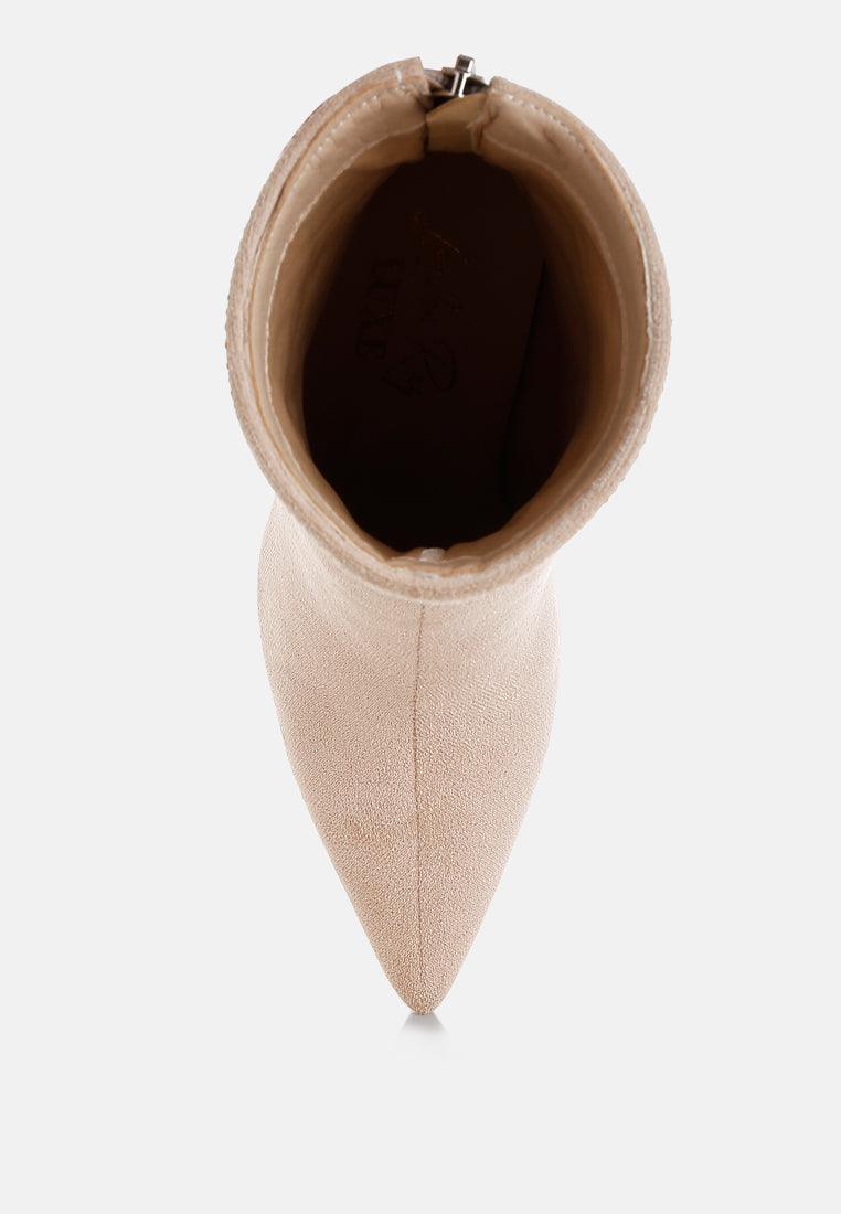 Podstar Rhinestones Embellished Foldover Boots-4