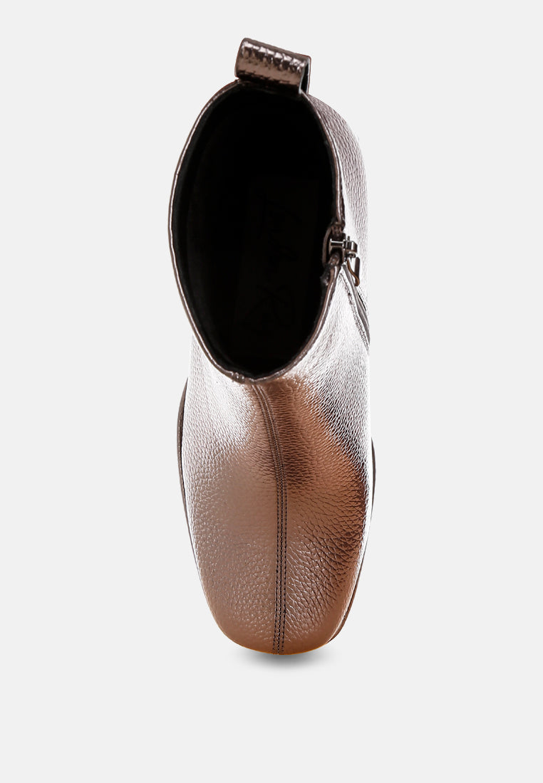 Poulin Metallic Faux Leather Chelsea Boots-3