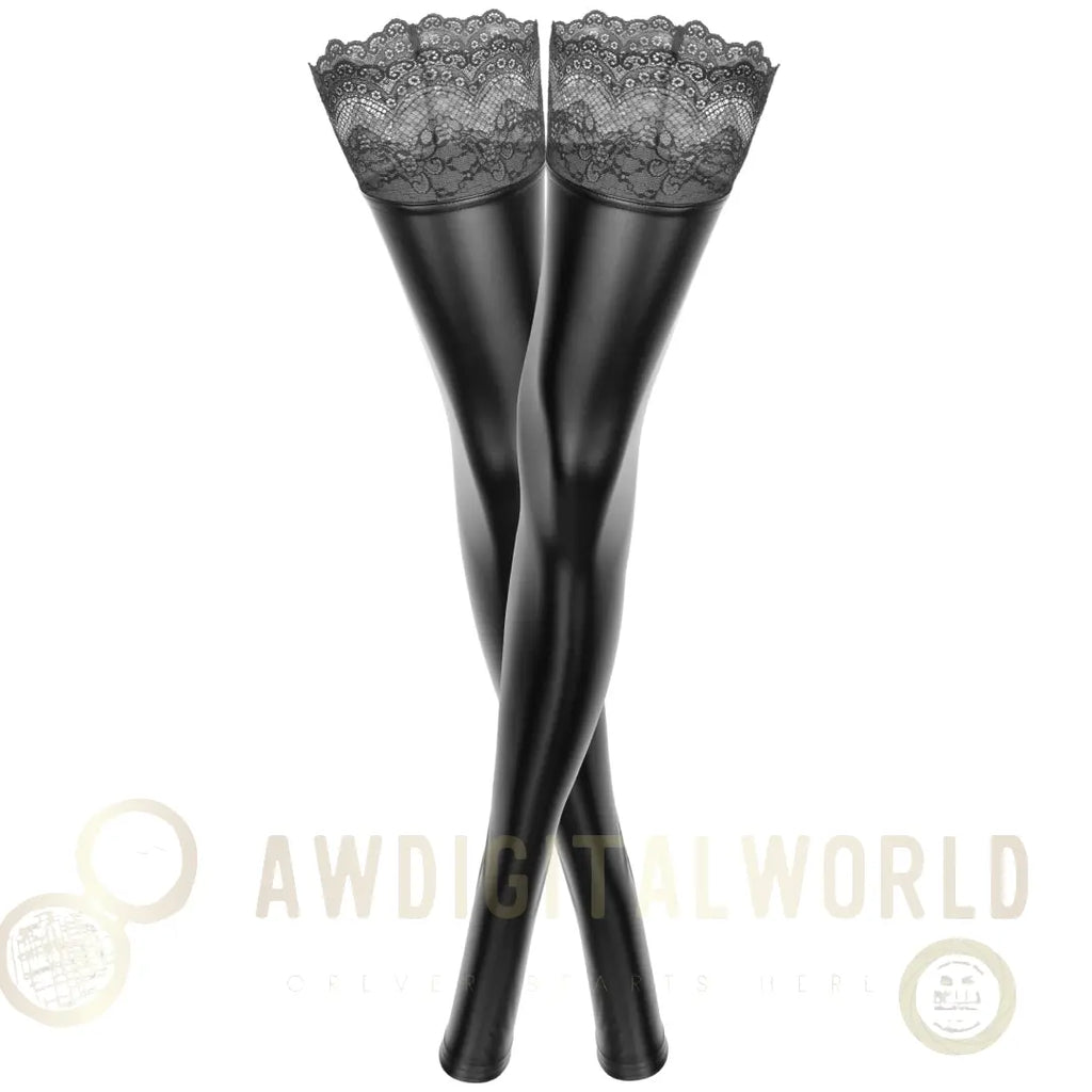 Powerwetlook Stockings Noir Handmade Superstar-2