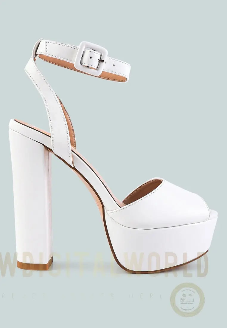 Rager Peep-Toe High Platform Block Sandals London Rag