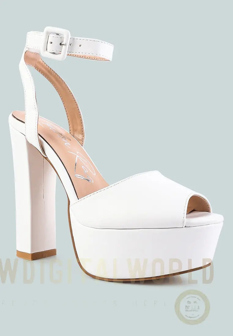 Rager Peep-Toe High Platform Block Sandals London Rag