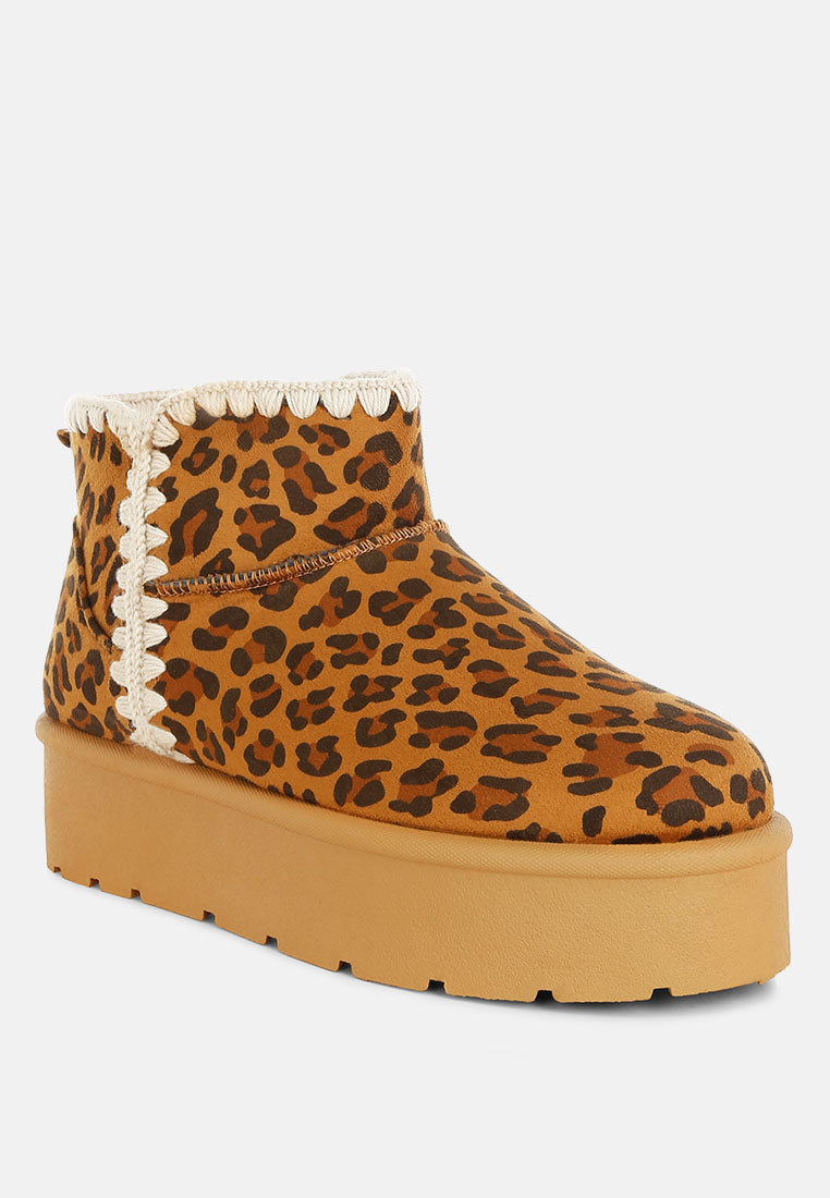 Rochas Leopard Print Snow Boots-1