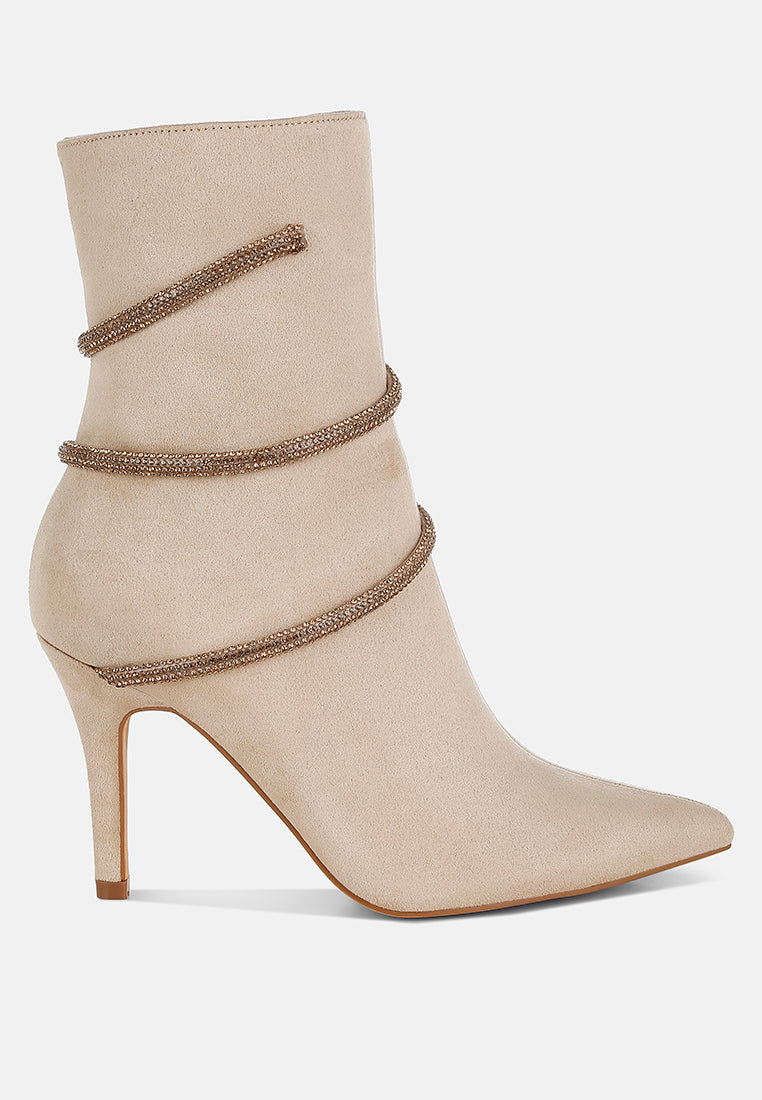 Roda Rhinestone Wrap-Around Stiletto Boots London Rag