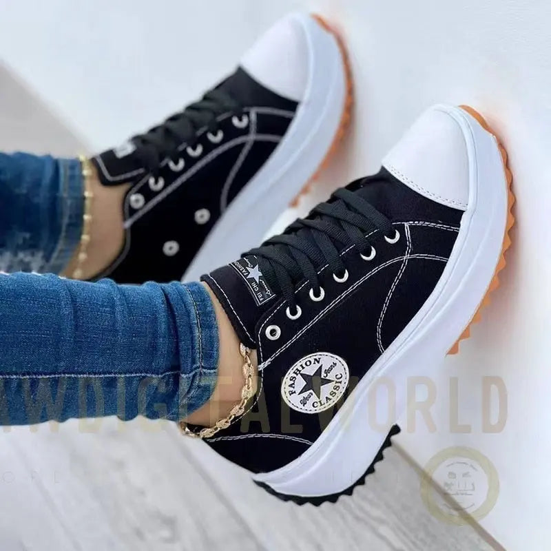 Flat Lace-Up Sneakers Pattern Canvas Casual Women Sport Shoes Silver Juneberry