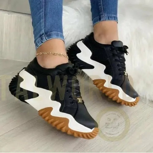 Summer Women's Sneakers Thick Bottom Canvas Casual Shoes Coffee Jasper