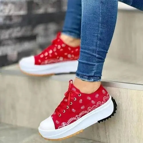 2022 Pattern Canvas Women Sneakers Casual Sport Shoes Coffee Jasper