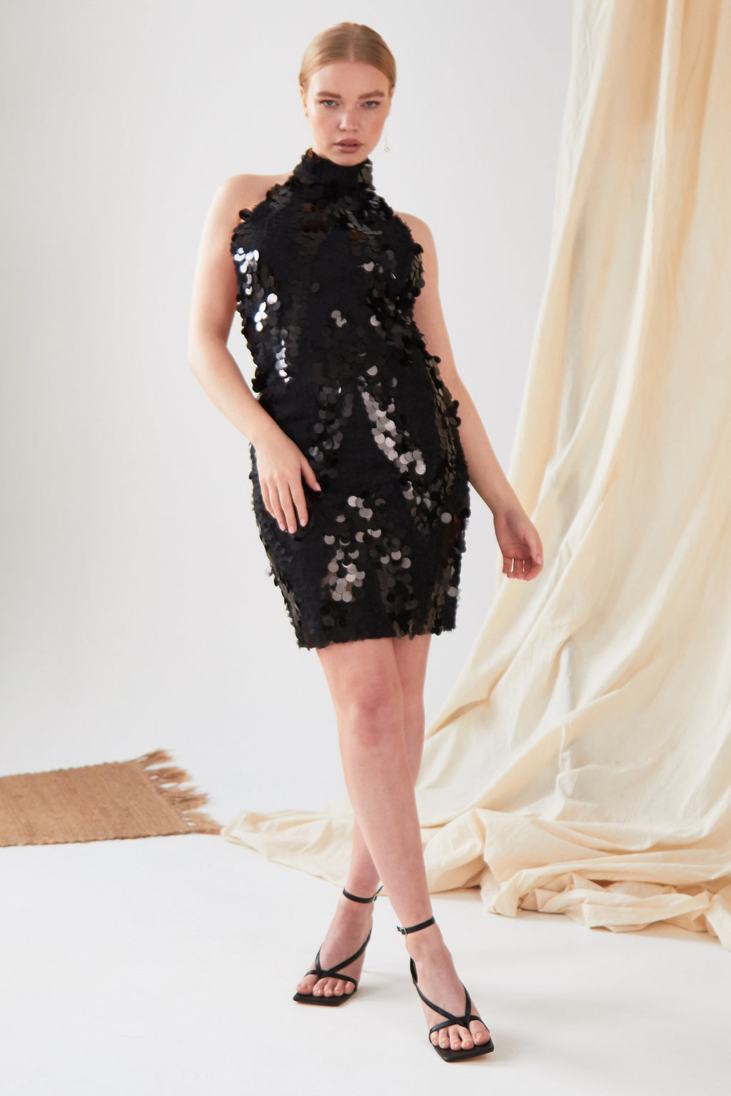Sparkly Black Mini Dress Sarvin