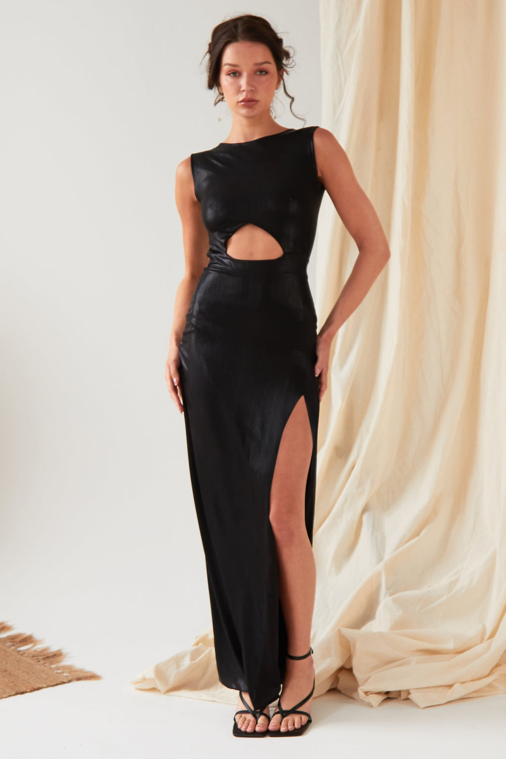 Black Cut-Out Maxi Dress Sarvin