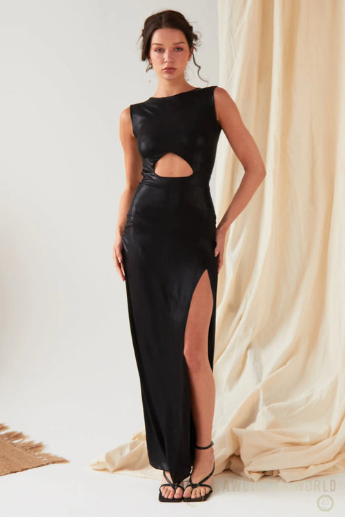 Black Cut-Out Maxi Dress Sarvin