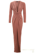 Rose Gold Twist Knot Front Dress Sarvin