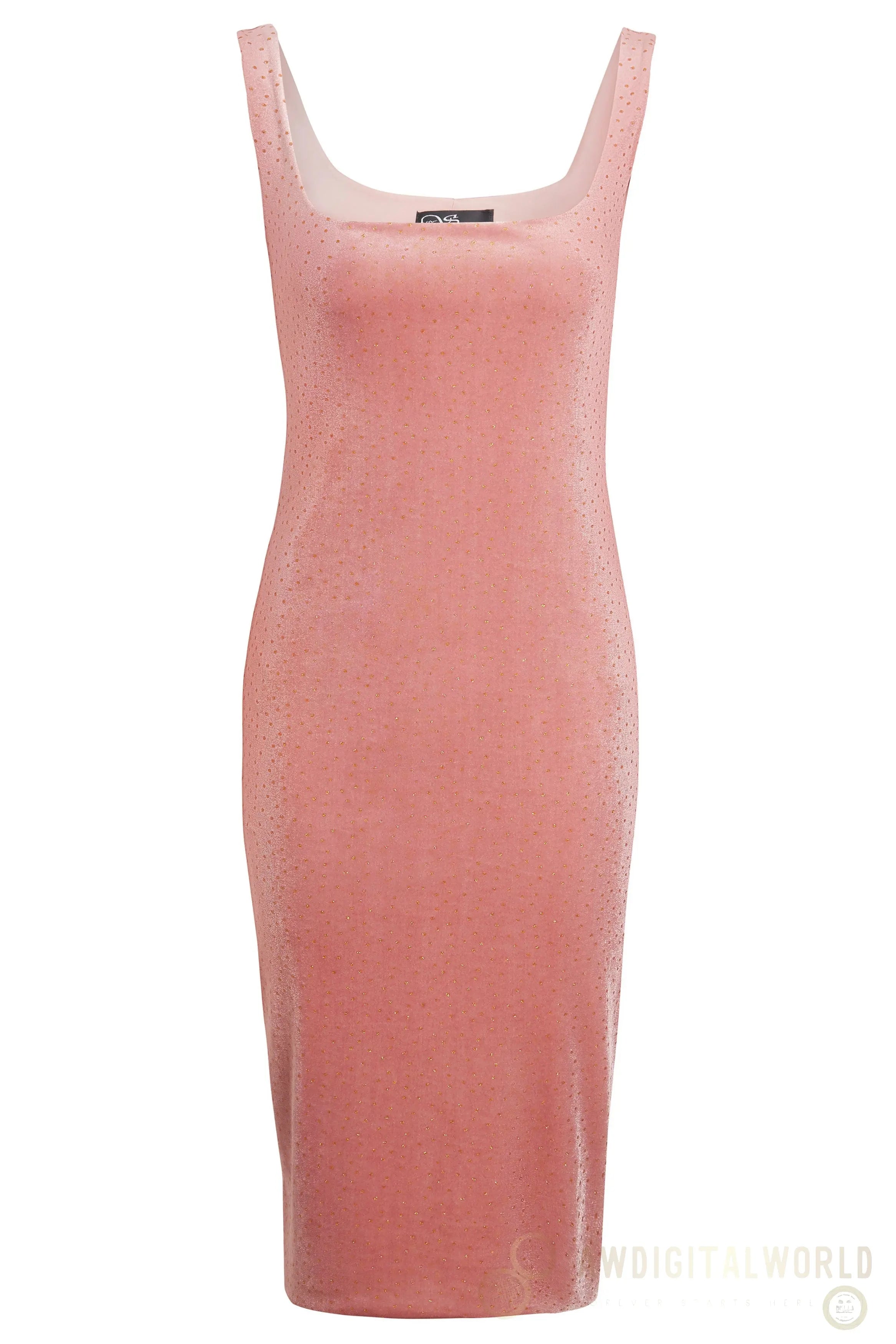 Pink Velvet Polka Dot Dress Sarvin
