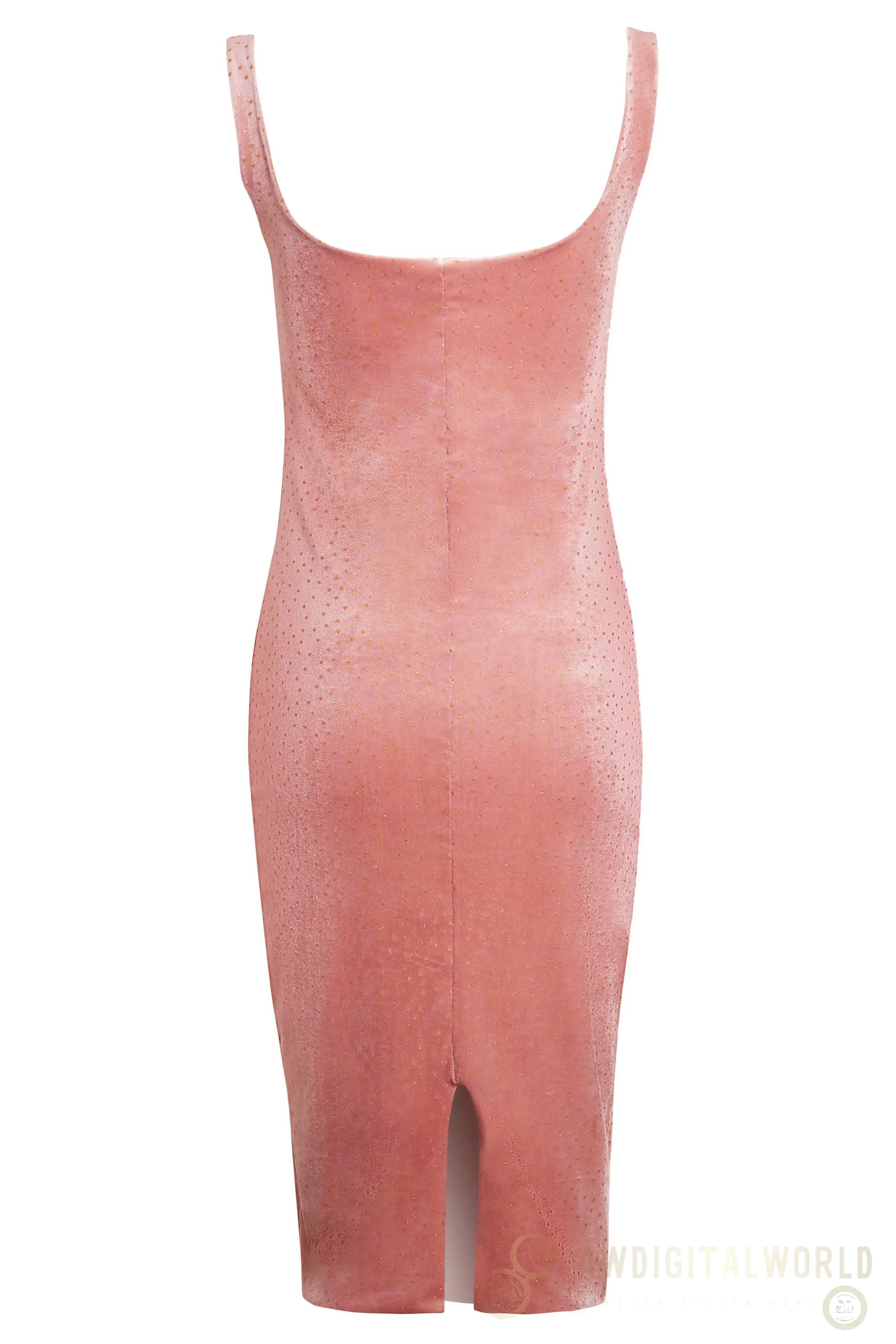 Pink Velvet Polka Dot Dress Sarvin