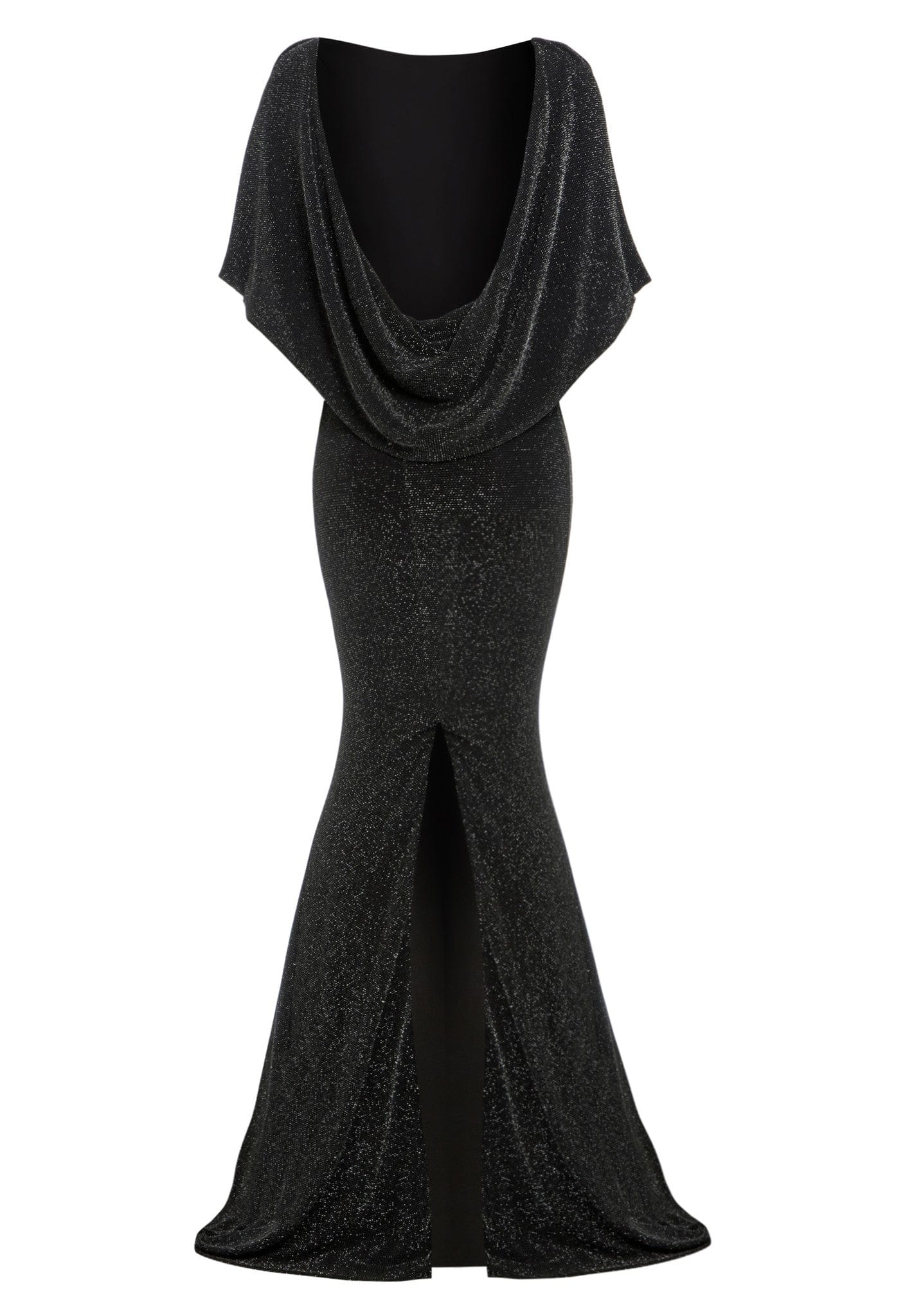 Black Cowl Back Gown Sarvin