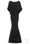 Black Cowl Back Gown Sarvin