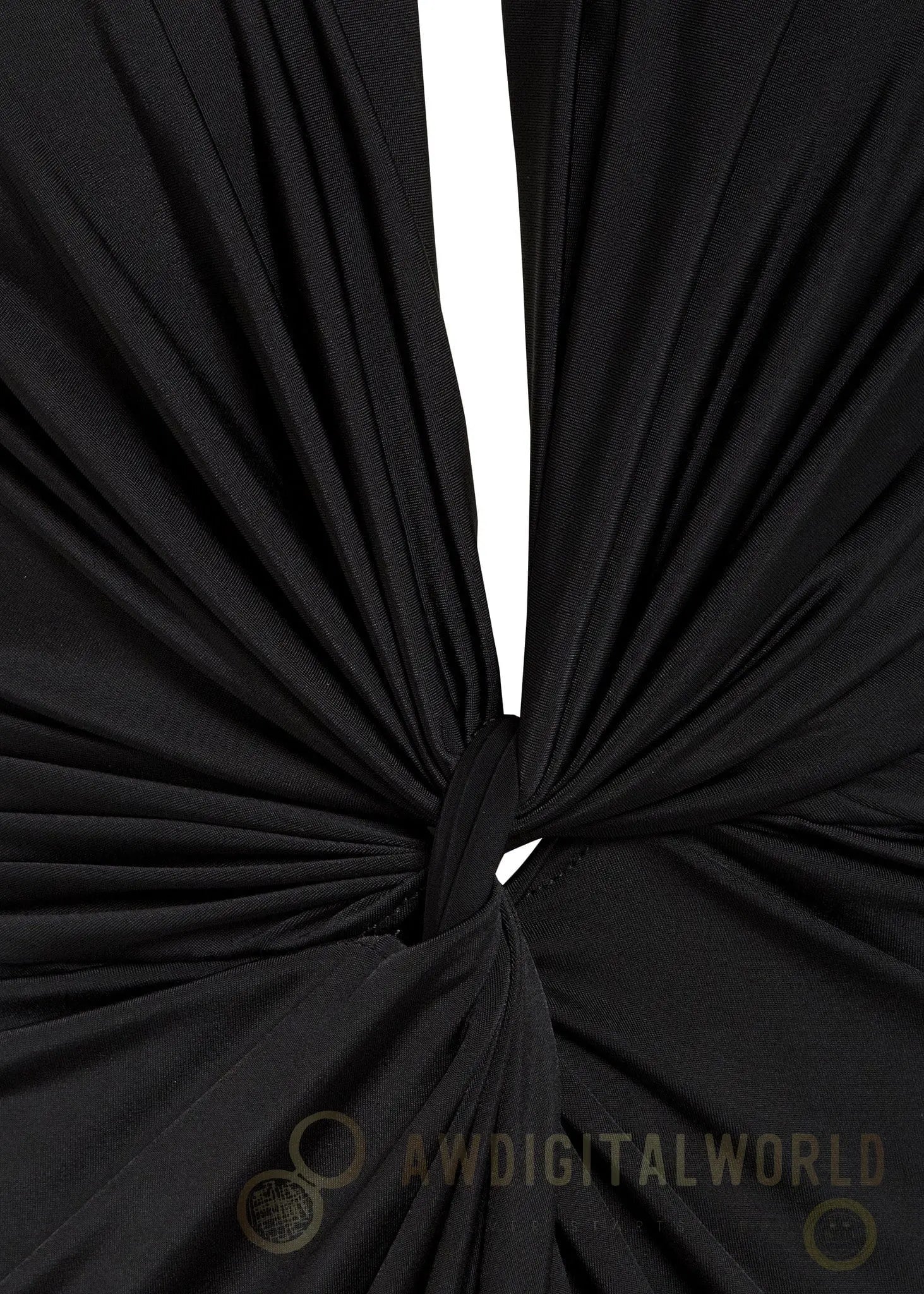 Black Knot Front Midi Dress Sarvin