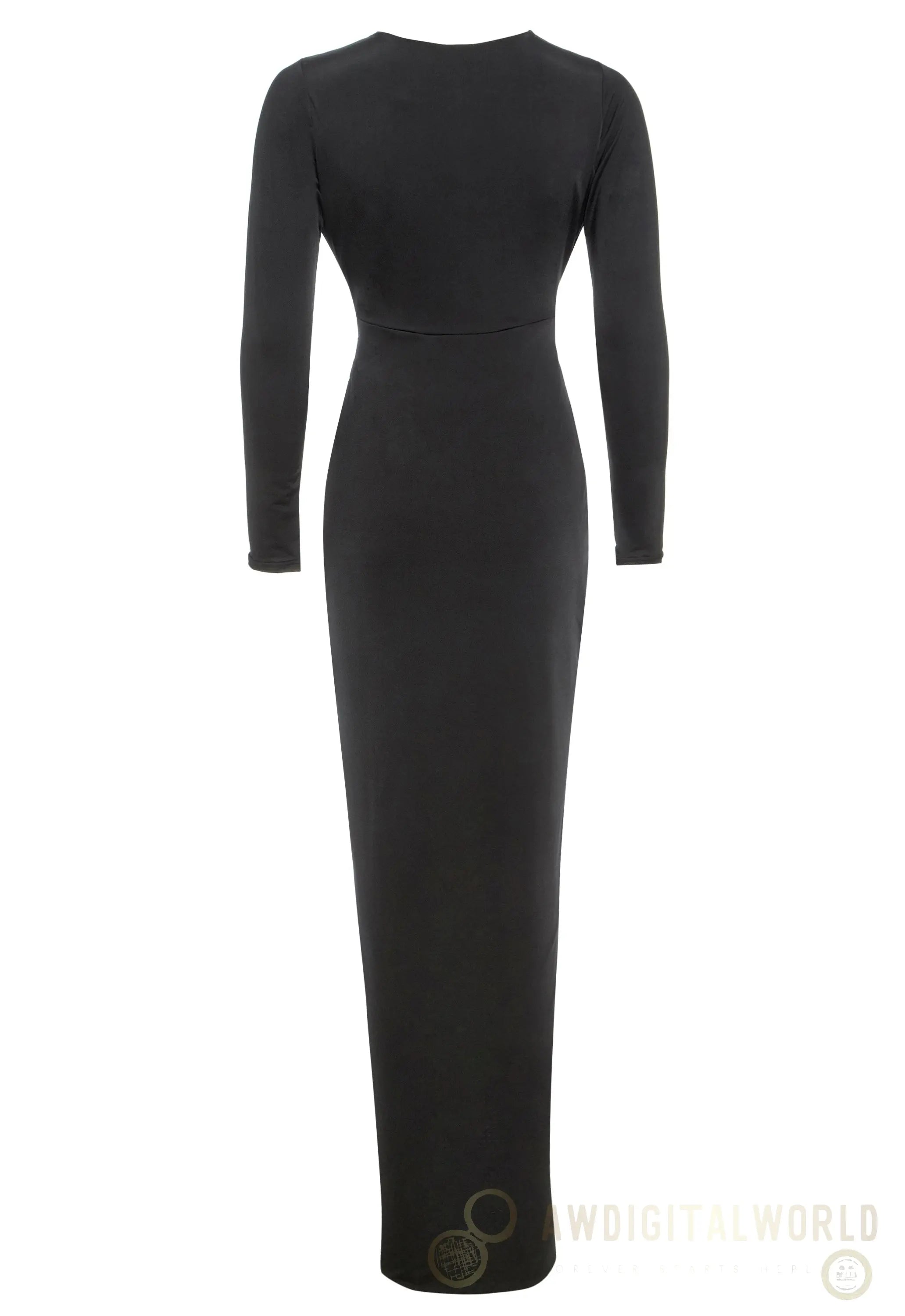 Black Knot Front Midi Dress Sarvin