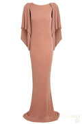 Mocha Backless Maxi Dress Sarvin