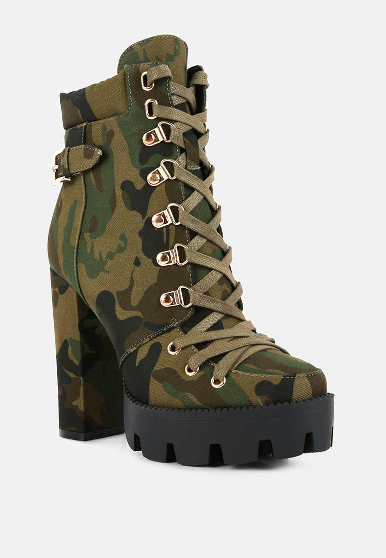 Palmetto Camouflage Ankle Boots London Rag