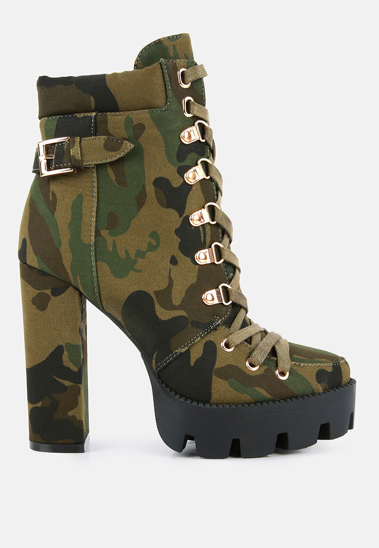 Palmetto Camouflage Ankle Boots London Rag