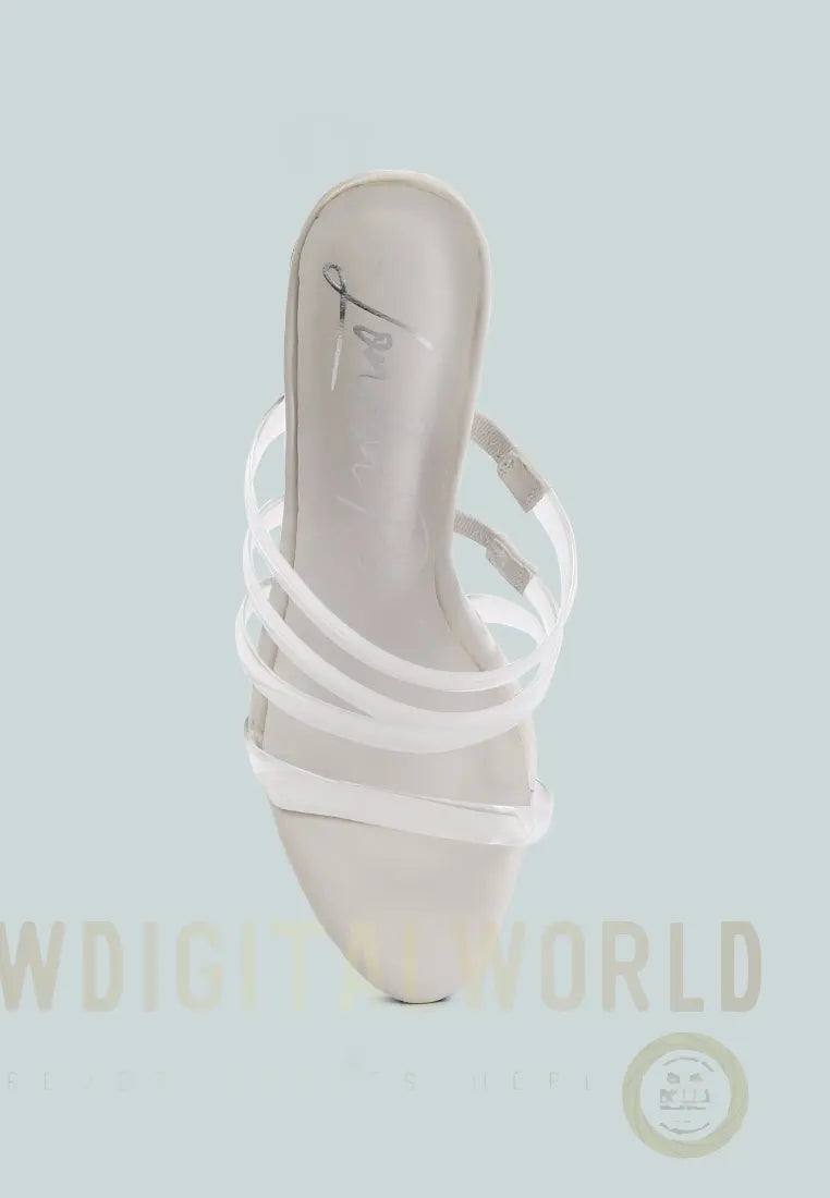 Shots Up Ultra High Heel Clear Straps Sandals London Rag