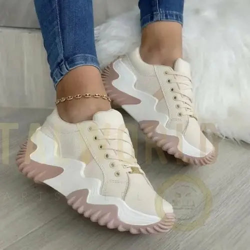 Summer Women's Sneakers Thick Bottom Canvas Casual Shoes Coffee Jasper