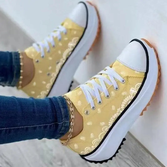 2022 Pattern Canvas Women Sneakers Casual Sport Shoes Coffee Jasper