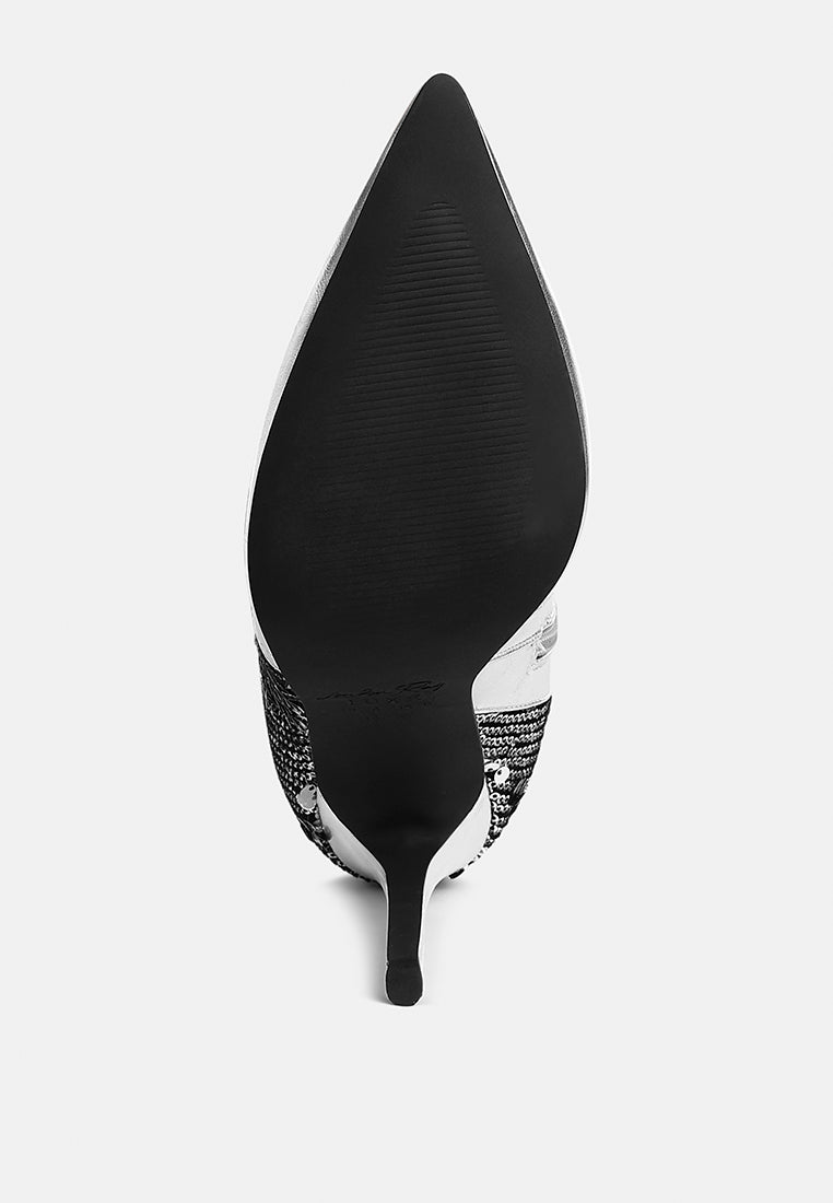 Sitarah Sequin Embellished Metallic Long Boots London Rag