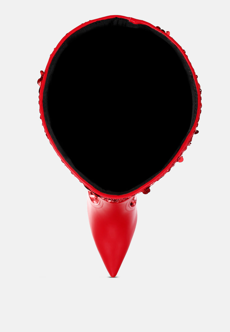 Sitarah Sequin Embellished Stiletto Long Boots London Rag