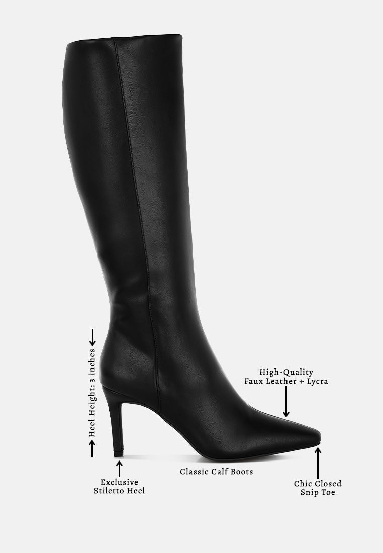 Skara Faux Leather Calf Boots-3