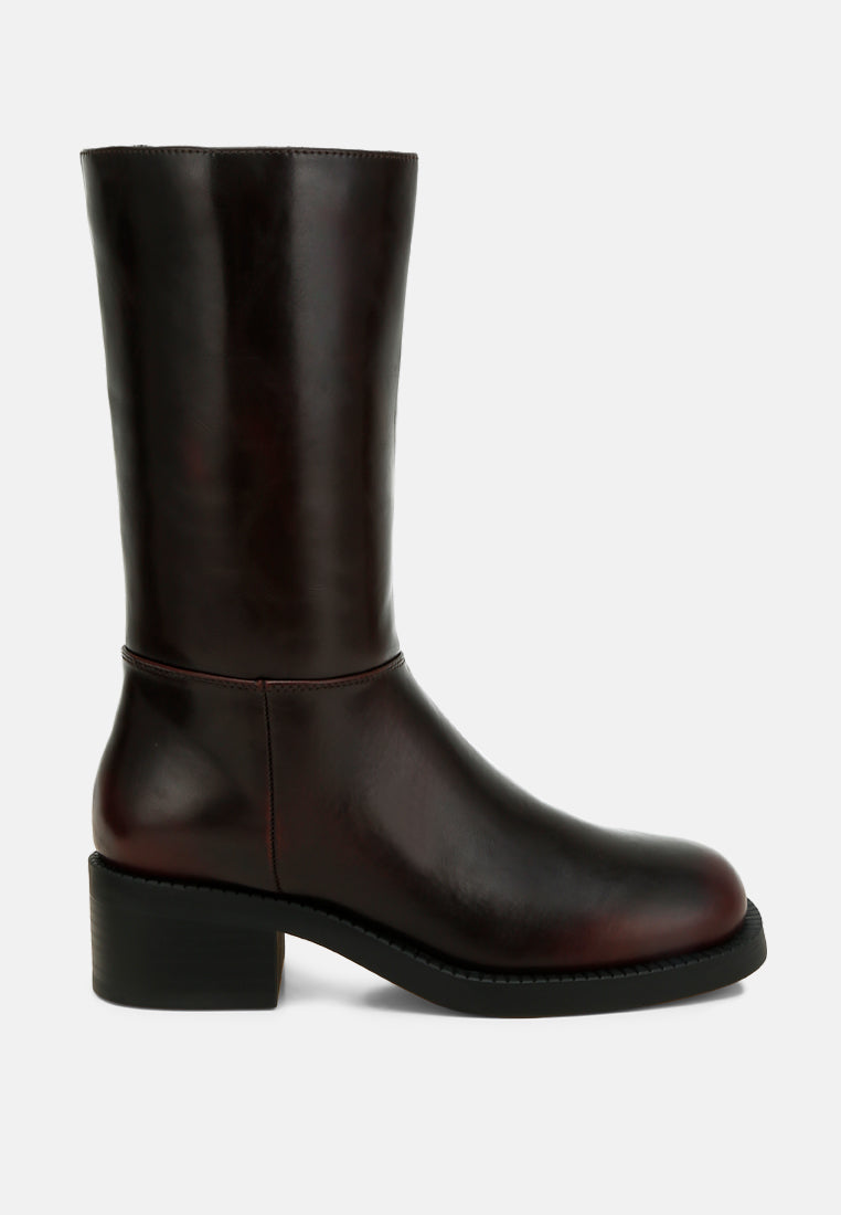 Soora Block Heel Calf Boots-0