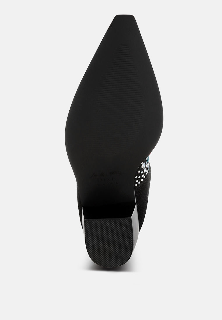 Starlit Multi Color Stones Embellished Boots-1