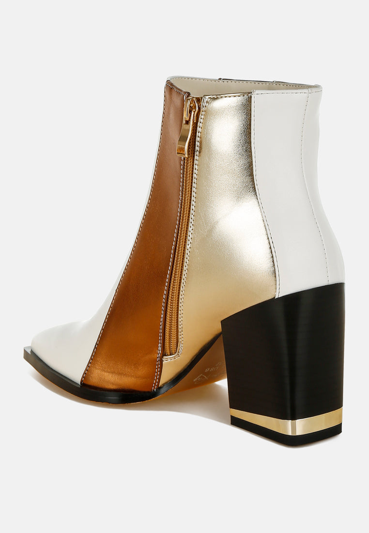 Stemon Three Tone Block Heel Boots London Rag