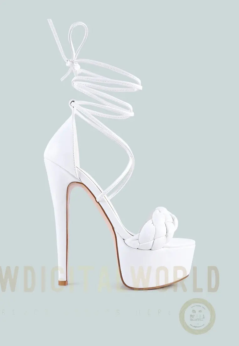 Twerk Tie-Up Braided High Platform Sandals London Rag
