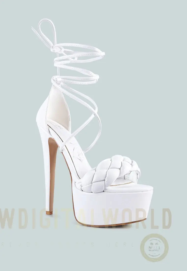 Twerk Tie-Up Braided High Platform Sandals London Rag