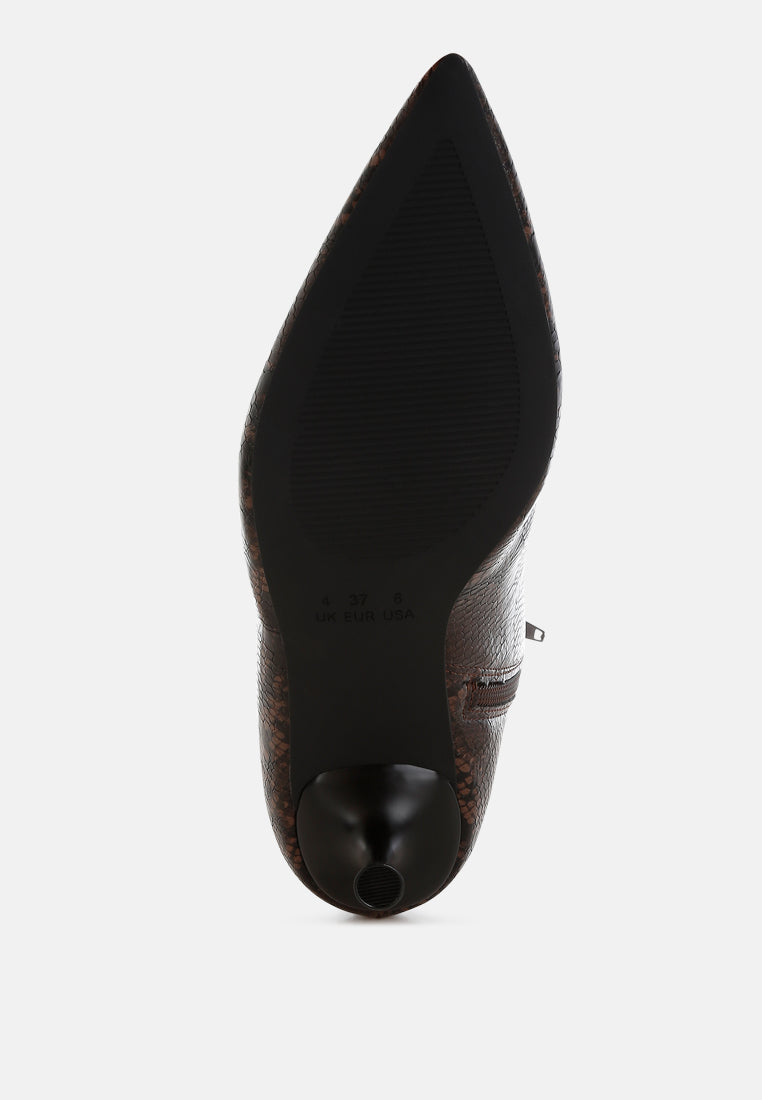 Thymus Snake Print Kitten Heel Boots-4