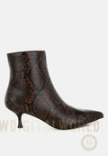 Thymus Snake Print Kitten Heel Boots-0