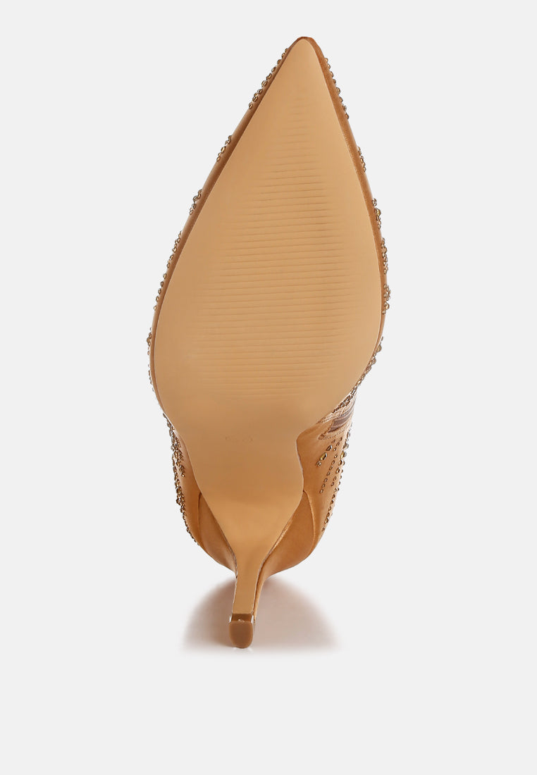 Toget Satin Rhinestone Ankle Party Boots-1