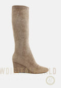 Tulsha Microfiber Wedge Heel Boots-0