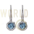 Silver blue drop earrings encrusted with CZ LaBante London