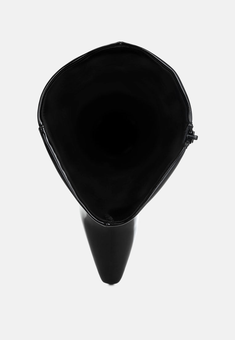 Warley Patent Faux Leather Calf Boots-3