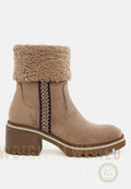 Woolly Faux Fur & Embroidery Detail Boots-5