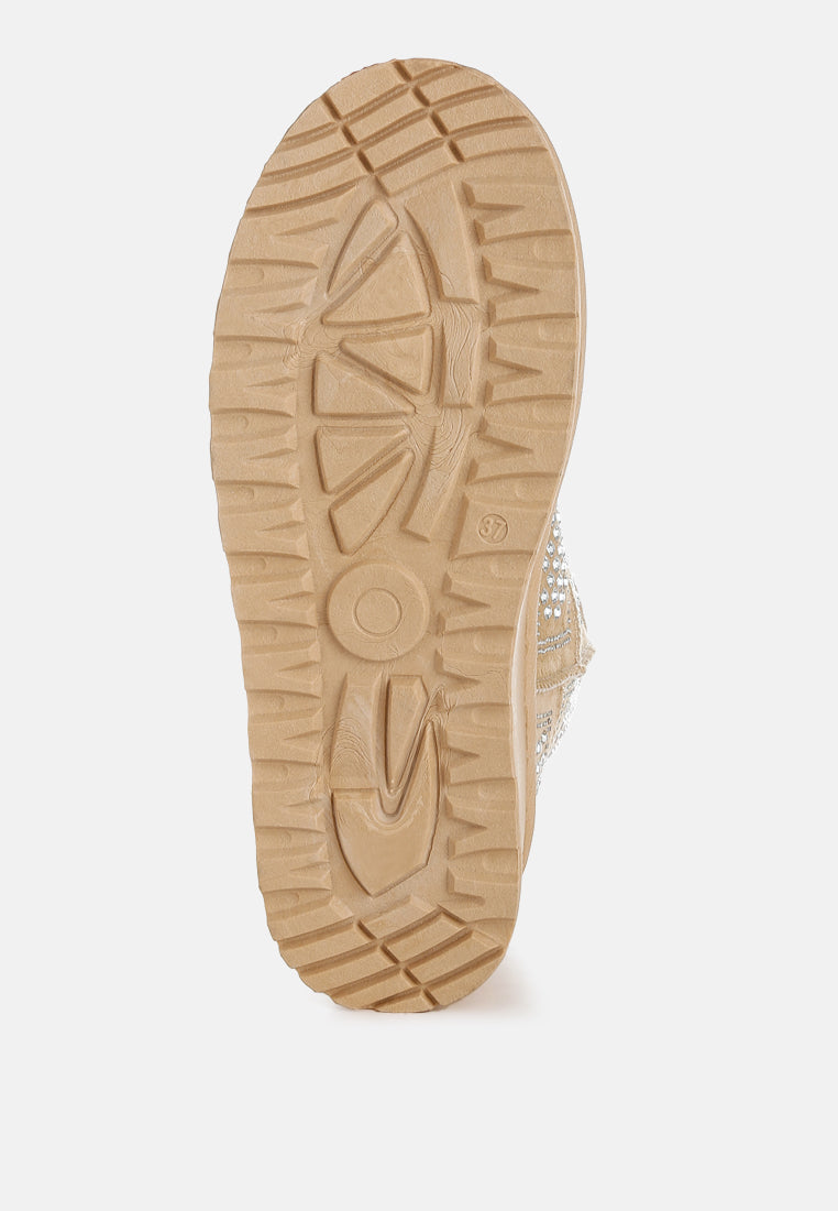 Xoras Chunky Rhinestones Ankle Boots-4