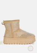 Xoras Chunky Rhinestones Ankle Boots-5