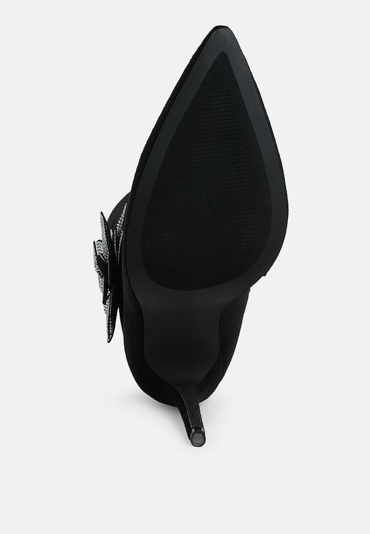 Yarrow Rhinestones Petal Detail Boots-1