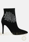 Yarrow Rhinestones Petal Detail Boots-5