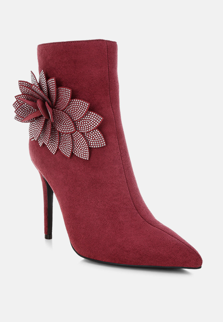 Yarrow Rhinestones Petal Detail Boots-3