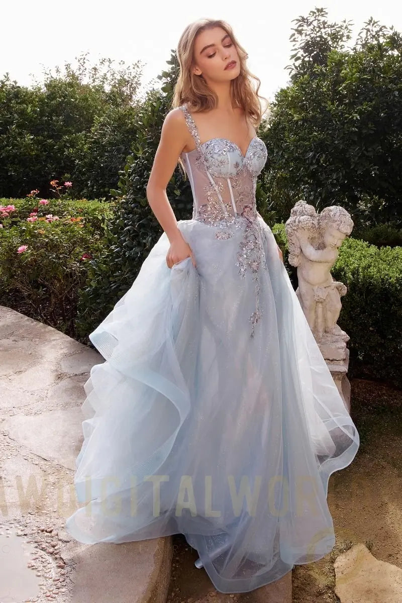 Embellished A-Line Tulle Ball Gown-3
