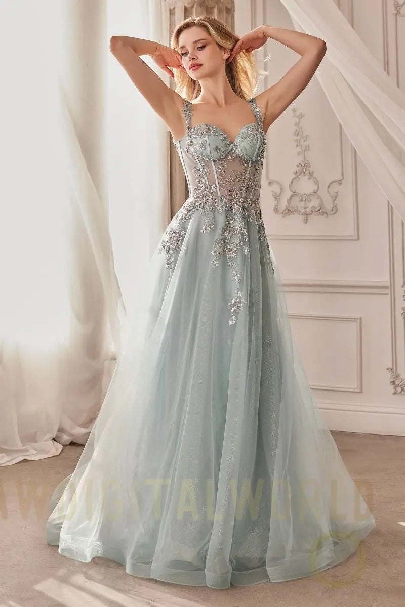 Embellished A-Line Tulle Ball Gown-6