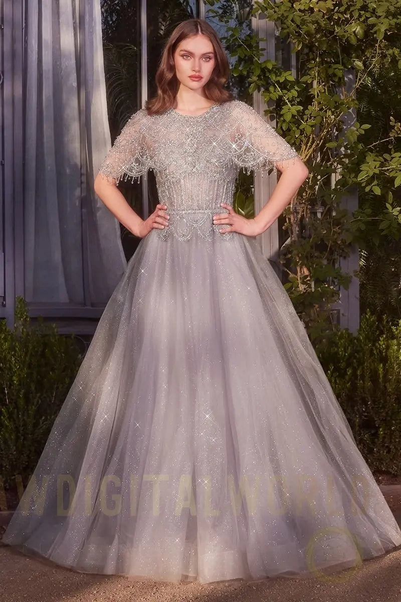 Capelet Crystal Bead Gown Tux-USA