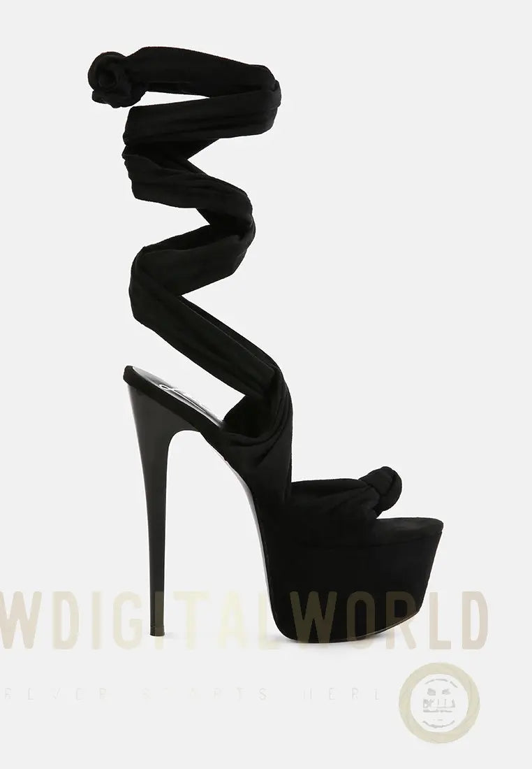 Bauble High Heeled Lace Up Sandals London Rag